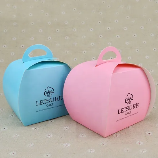Cheap Customized Printed Logo Food Grade Paper Doughnut Wholesale Custom Size Disposable Bakery Packaging Donuts Macaron Cake Packing Box with Portable Handle