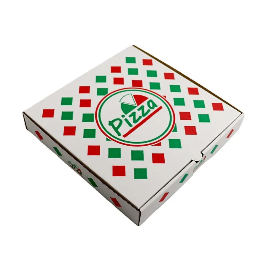 Factory Wholesale Custom Logo Biodegradable Carton Eco-Friendly Delivery Packaging Corrugated Paper Pizza Box