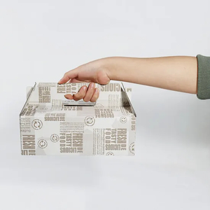 Wholesale Portable Food Grade Custom Logo Eco-Friendly High Quality Bakery Cake Snack Lunch Packing Lunch Pastries Donuts Cardboard Paper Food Boxes with Handle