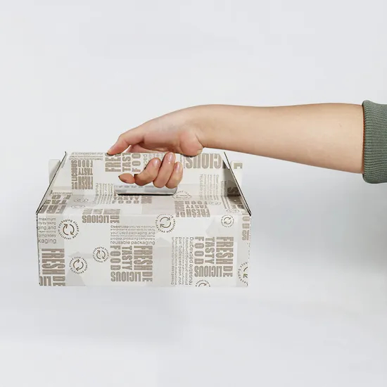 Wholesale Portable Food Grade Custom Logo Eco-Friendly High Quality Bakery Cake Snack Lunch Packing Lunch Pastries Donuts Cardboard Paper Food Boxes with Handle