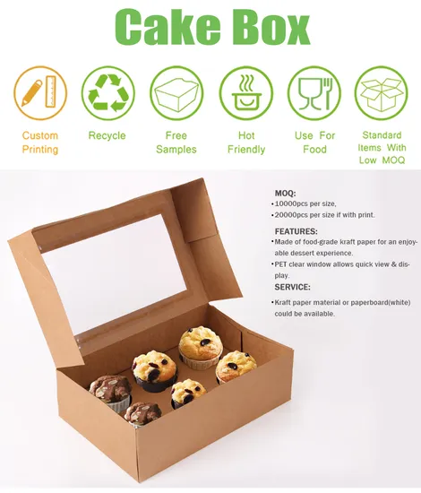 Cheap Customized Printed Logo Food Grade Paper Doughnut Wholesale Custom Size Disposable Bakery Packaging Donuts Cake Packing Box
