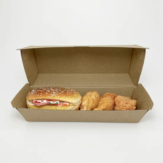 Factory Kraft Paper Burger Box Custom Recyclable Paper Hamburger Box