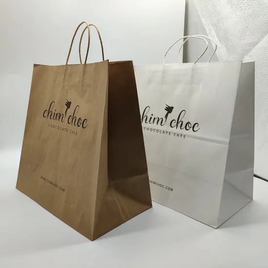 Factory Cheap Wholesale High-Quality Degradable Kraft Card Paper Food Gift Bag with Handle Custom Colorful Portable Packaging Shopping Bag