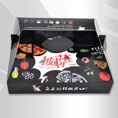 Custom Printed Kraft Corrugated Cardboard Paper Biodegradable Disposable Take Away Fast Food Pizza Bakery Packing Packaging Box