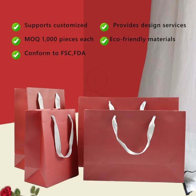 Customize High Quality Customized Design Handle Kraft Paper Shopping Bag with Logo Printed