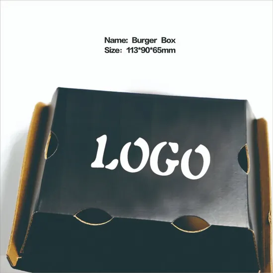 Wholesale Biodegradable Disposable Burger Box Paper Hamburger Box