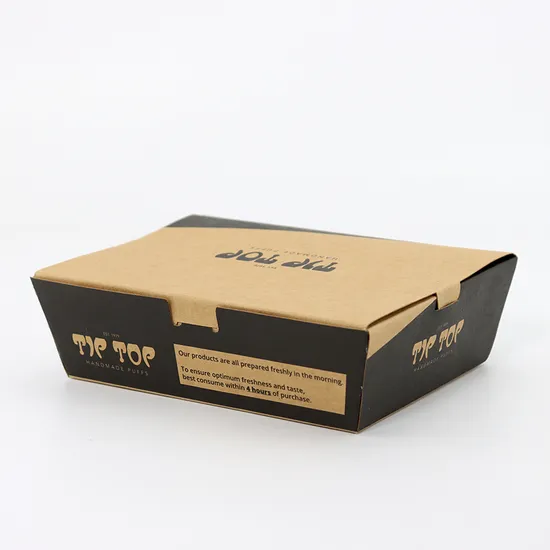 Wholesale Disposable Eco Friendly Customized Kraft Paper Takeaway Food Box