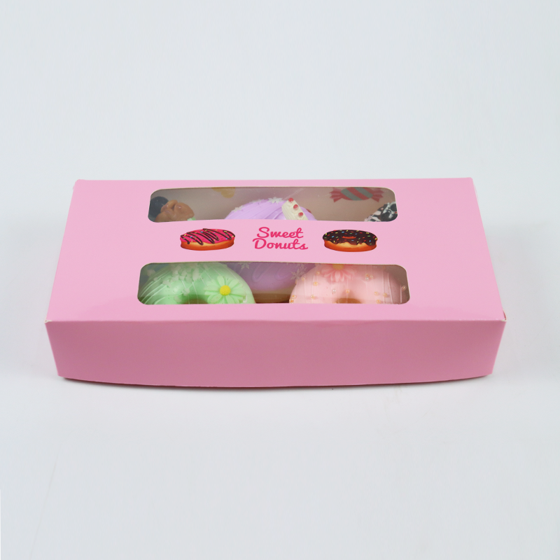 Wholesale Custom Logo Food Grade Cake Cookies Chocolate Desert Donut Cupcake Biscuit Macaron Bakery Pies Sweet Food Candy Cardboard Paper Packaging Box