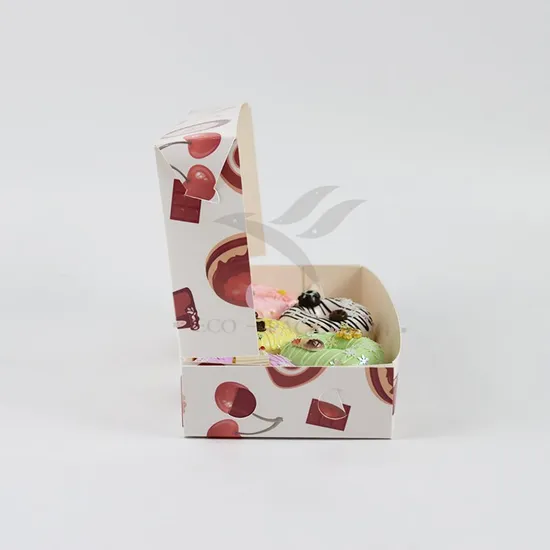 Factory Cheap Wholesale Custom Printed Logo Size Food Grade Luxury Disposable Bakery Packaging Macaron Cake Doughnut Kraft Cardboard Box