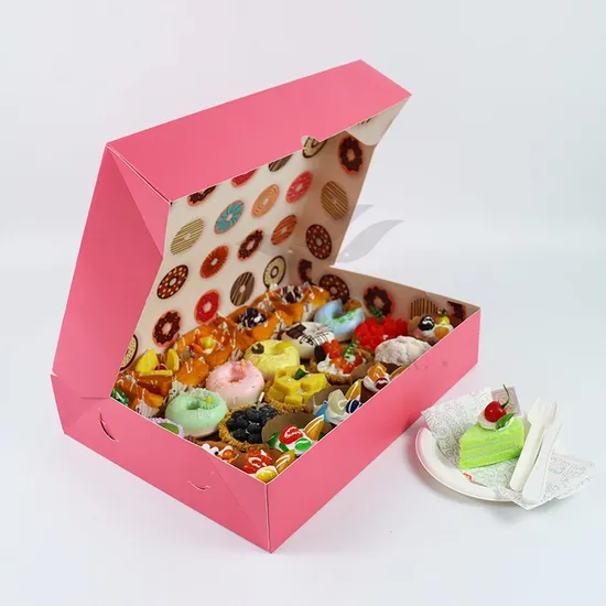Factory Wholesale Cheap Personalized Luxury Customized Printed Logo Size Food Grade Disposable Packaging Macaron Cake Doughnut Sweet Cardboard Box