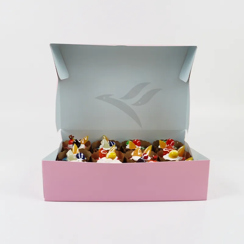 Factory Wholesale Cheap Personalized Luxury Customized Printed Logo Size Food Grade Disposable Packaging Macaron Cake Doughnut Sweet Cardboard Box