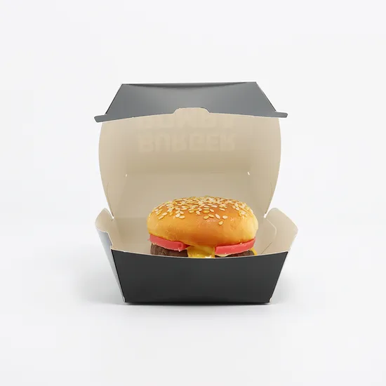 Custom Printed Recycled Take Away French Fries Paper Boxes Fast Food Burger Hamburger Packagingtake out