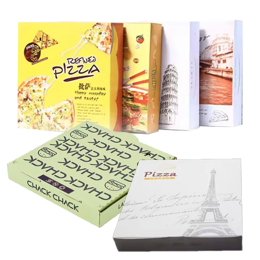 Custom Logo Printed Brown Kraft Paper Pizza Box Food Packaging Take Away Boxes