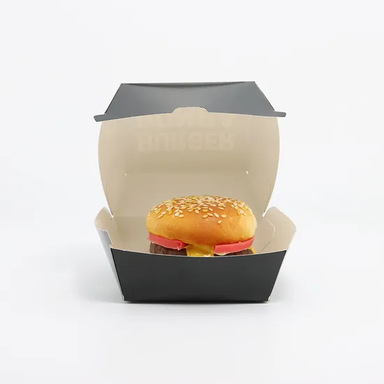Wholesale Clam Shell Burger Packaging Box Custom Disposable Cardboard Hamburger Packaging Box Fast Food Container