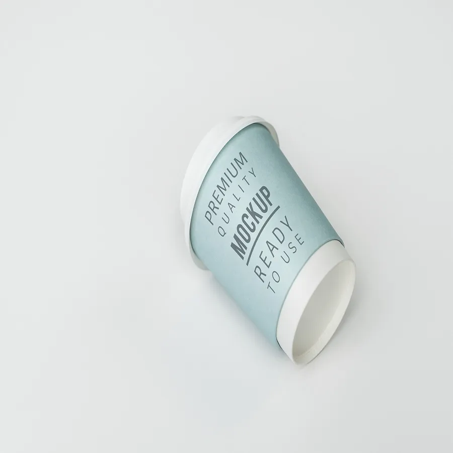 Custom Printed Logo Disposable Recycle 8 Oz 16 Oz Double Ripple Wall Hot Stamping Lid Coffee Paper Cups
