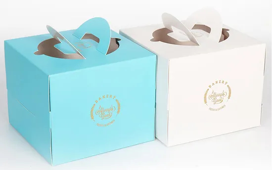 Wholesale Cake Box Customizable Folding Clear PVC Cake Box Recyclable Window Design for Food Packaging Gold Foil Embossing Matt Lamination Options