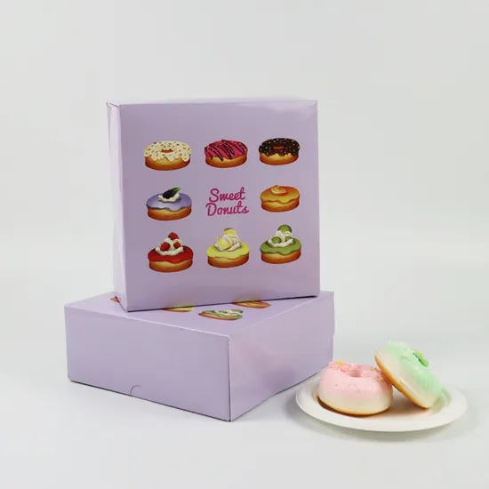 Hot Selling Wholesale Custom Bakery Mochi Donuts Packaging Doughnut Box with Insert Bakery Cake