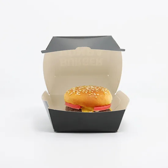 Custom Print Food Grade Kraft Paper Hamburger Box for Burger/French Fries/Salad/Fast Food to Takeaway Packaging Box
