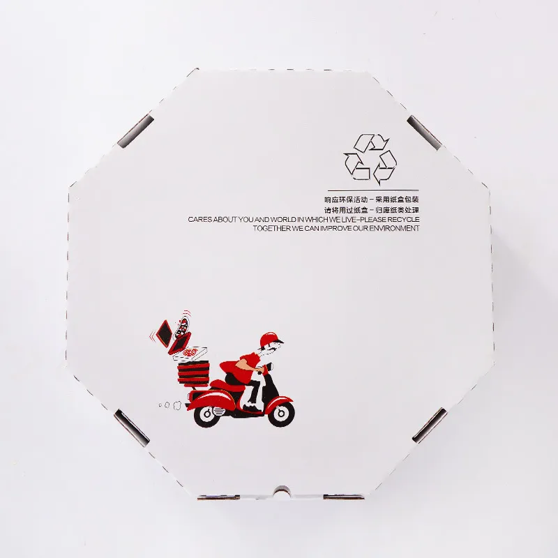 New Custom Pizza Box Reusable 33 35 Cm 7/9/12 Inch Corrugated Paper Pizza Packing Delivery Box with Logo