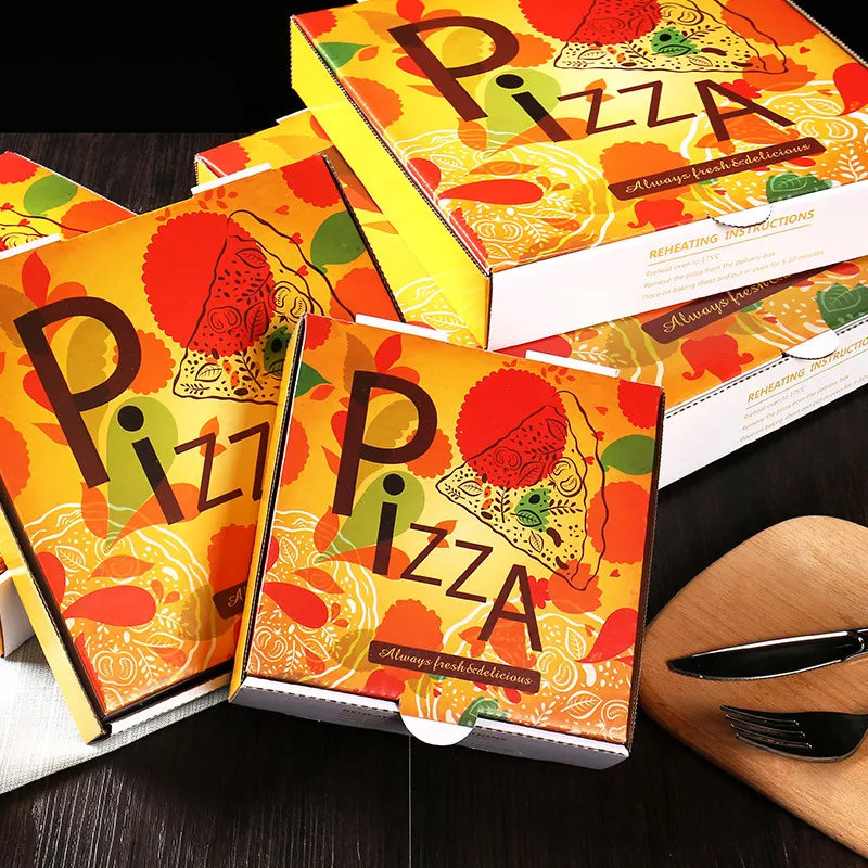 Easy Foldable Custom Printed Biodegradable Kraft Pizza Boxes for Sustainable Packaging Delivery Packaging Paper Box