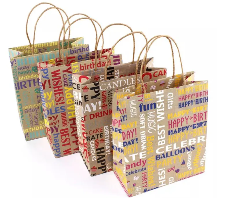 High Quality Plain Kraft Paper Custom Logo Paper Bags Bio-Degradable Paper Bag