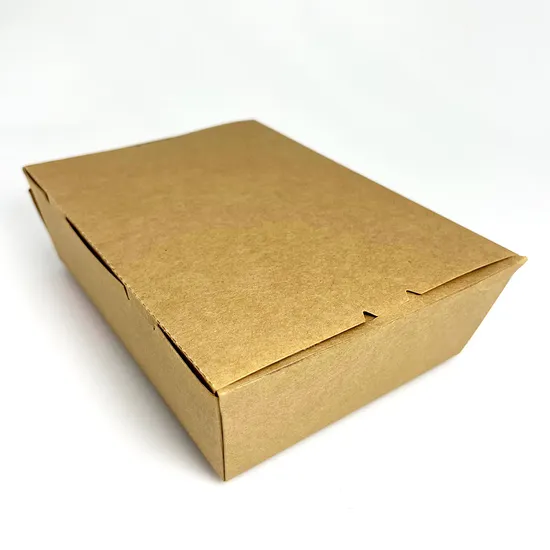 Bio-Degradable Custom Portable Kraft Paper Take Away Food Packing Box Fried Chicken Boxes