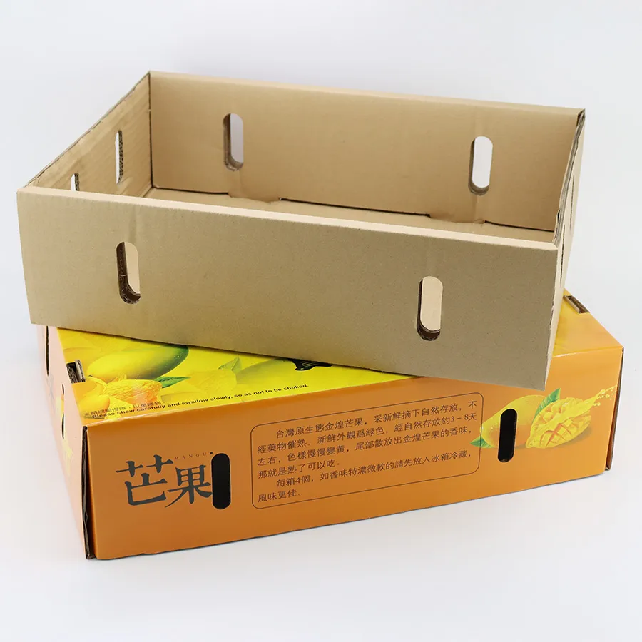 Custom Size Logo Corrugated Box Fruit Shipping Carton for Mango Apple Grape Box