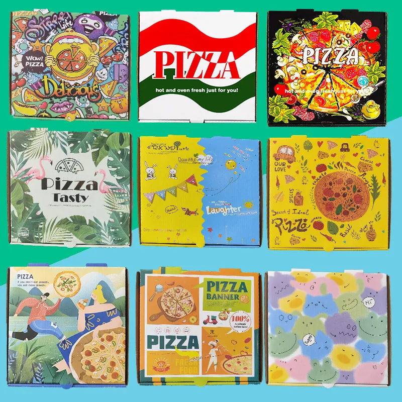 Wholesale Pizza Box Food Grade Takeaway Pizza Box Manufacturers Custom Logo Printed Pizza Box