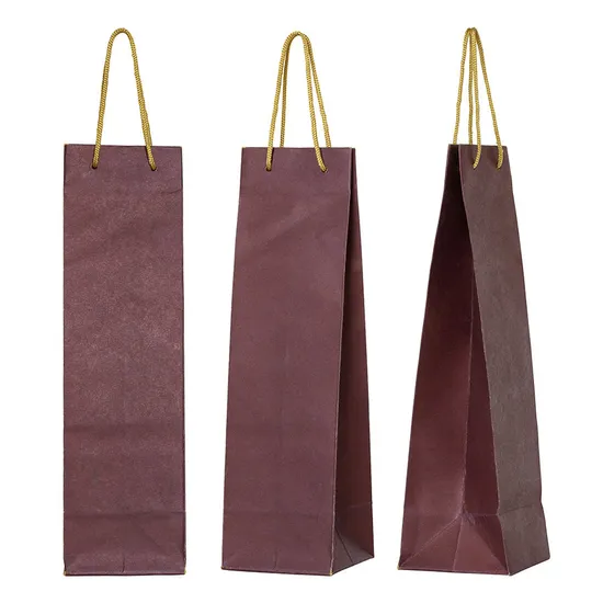 Customized Brown Recyclable Kraft Paper Bag Logo Printing Long Custom Size Packaging Paper Bag