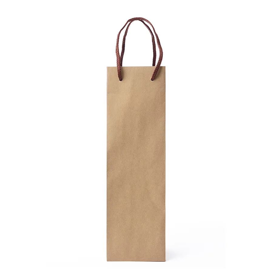 Customized Brown Recyclable Kraft Paper Bag Logo Printing Long Custom Size Packaging Paper Shopping Bag