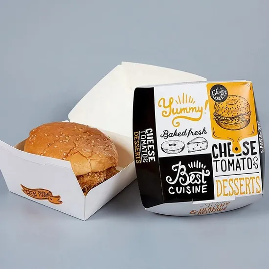 Custom Logo Printed Kfc Chicken Box Biodegradable Burger Boxes with Logo Burger Caeroon Boxuse for Food