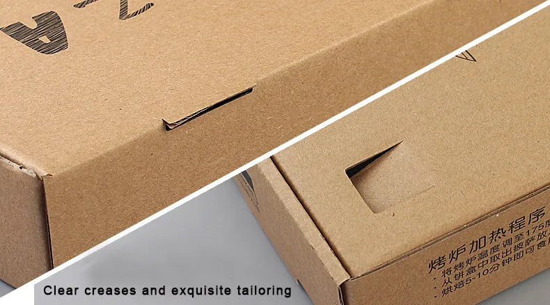 Wholesale Custom Logo Printed Rectangular Corrugated Pizza Box 8 10 12 14 16 Inch Recyclable Gold Foil Stamping Box