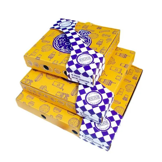 Hot Sale Custom Pizza Cardboard Kraft Paper Pizza Box Custom Logo Take Away Pizza Box