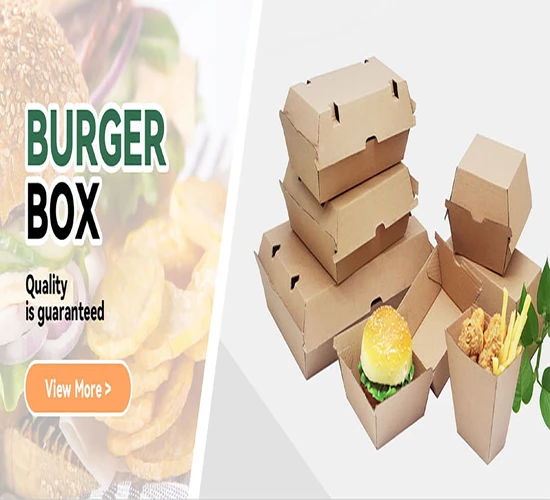 Paper Burger Box Customized Disposable Food Packaging Hamburger Box Take Away Box Burger