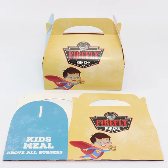 Custom White Cardboard Cake Box Children Cake Box Colorful Paper Cake Box with Handle