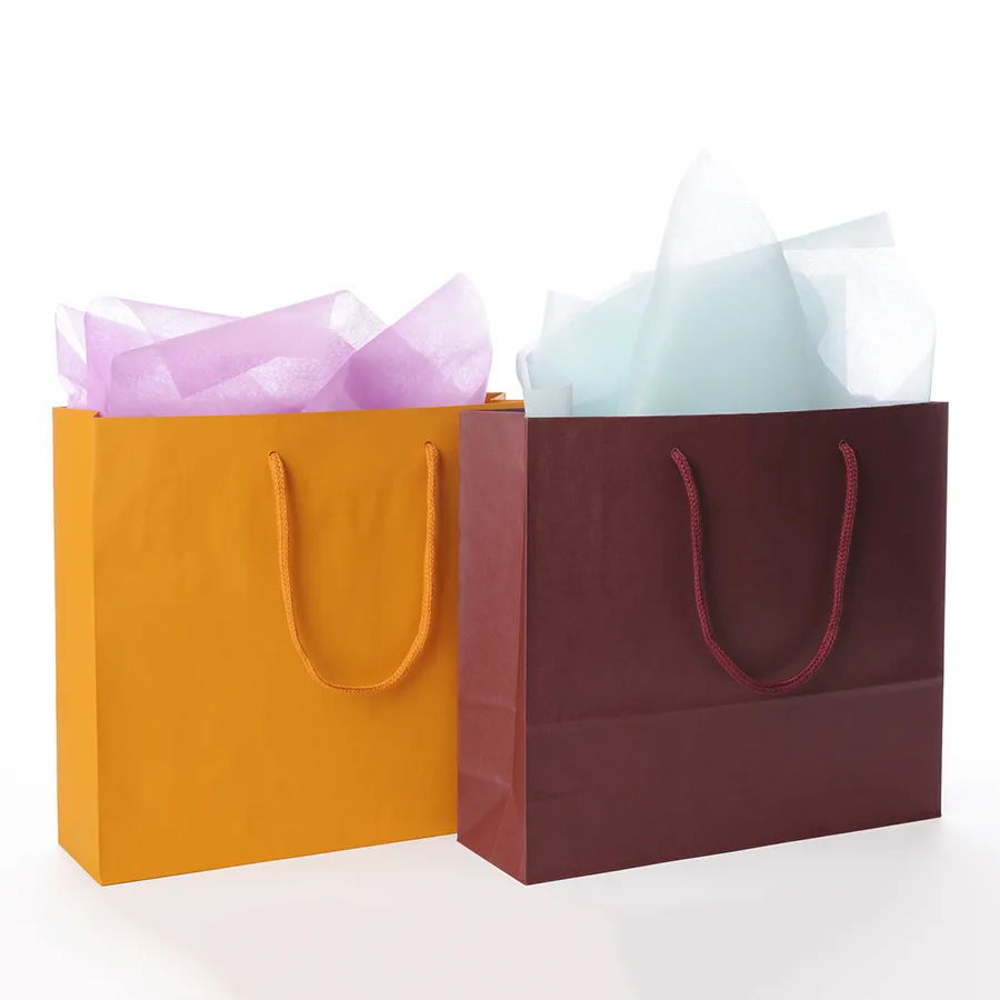 Customized Recycled Brown Waterproof Portable Handbag with Kraft Paper Bag