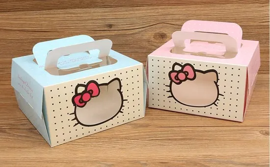 Baking Packaging Cardboard Cake Paper Box Wedding Dessert Loaf Hard Card Cake Box with Handle