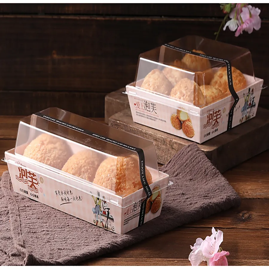 Wholesale Cheap Custom Logo Cupcake Box Cake Boxes with Handle Kraft Paper Cake Packaging Customized Tall White Cake Box