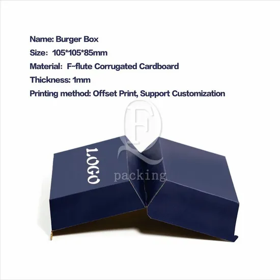 Folding Design High Temperature Resistant Customized Hamburger Box Forming for Working Lunches