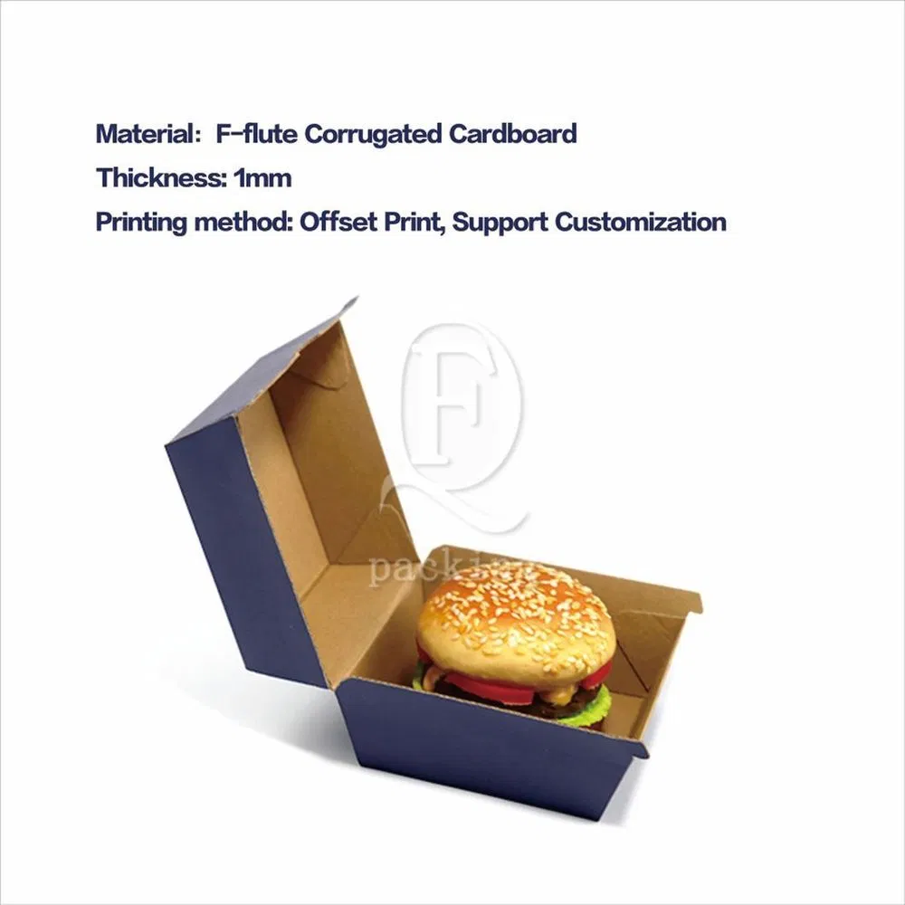 Folding Design High Temperature Resistant Customized Hamburger Box Forming for Working Lunches