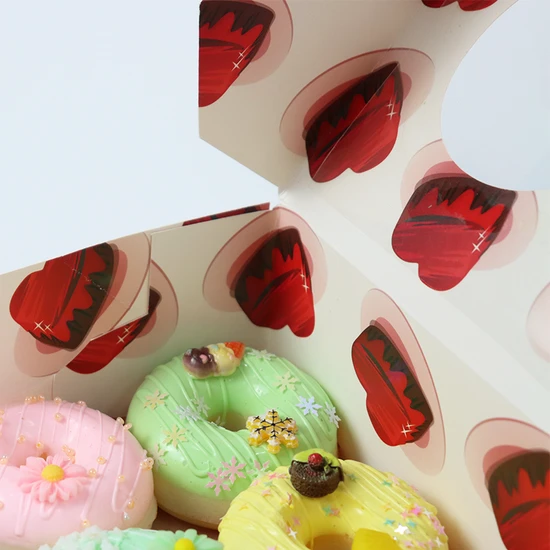 Custom Transparent Paper Package with Logo for Donut Chocolate Cookie Packaging Box