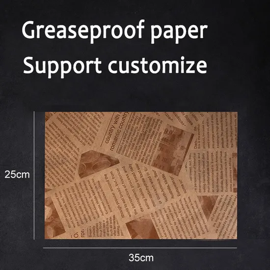 Custom Logo Printed Greaseproof Sandwich Food Wrap Wrapping Restaurant Bread Burger Paper