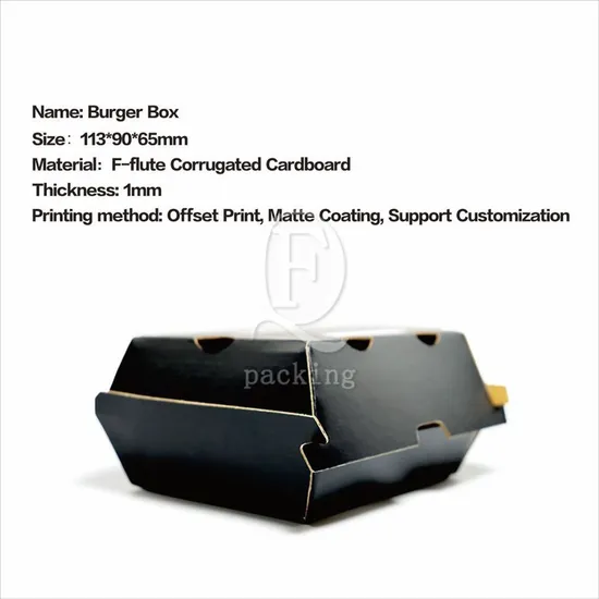 Easy to Carry Lightweight Customized Hamburger Packing Box for Working Lunches