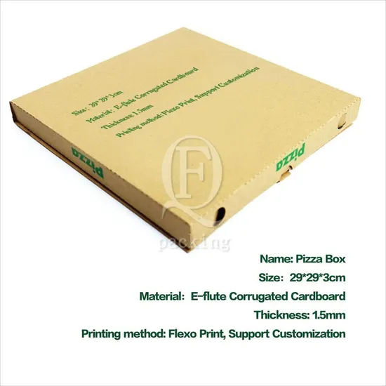 Customized Logo Waterproof Oil-Proof Pizza Paper Packaging Box