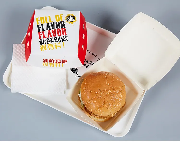 Custom Chip French Fries Hot Dog Fried Chicken Hamburger Packaging Burger Box