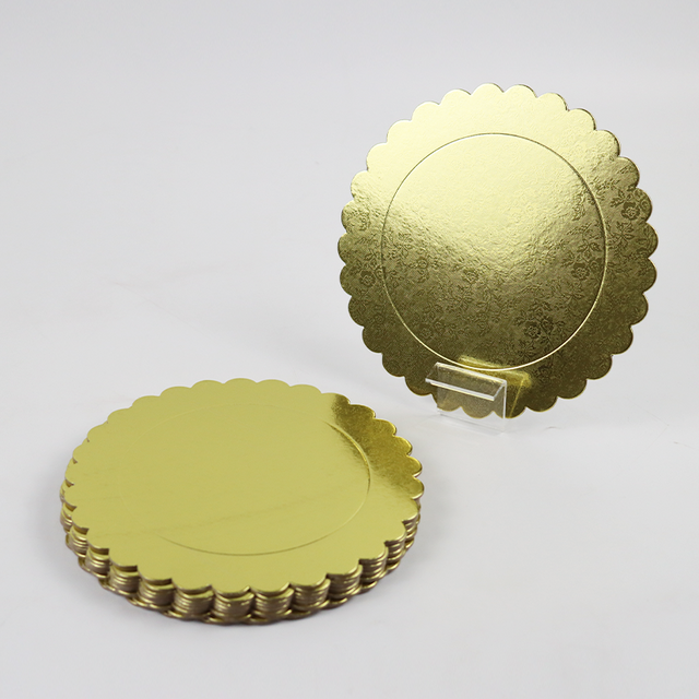 Cheap Customized Disposable Gold Silver Paper Plate Cake Board Tray Fancy Cardboard Square Round Circle Cake Tray