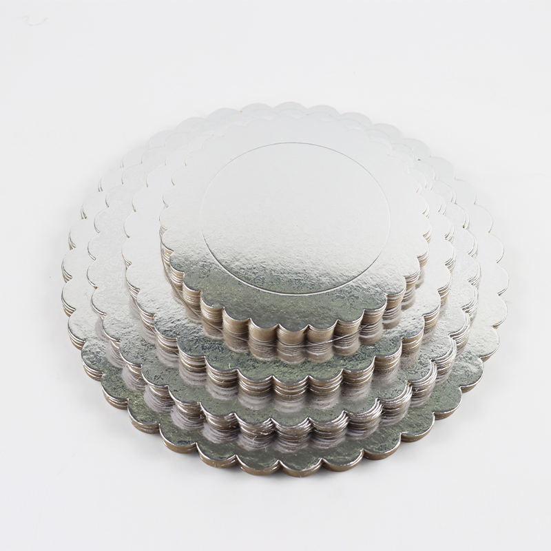 Cheap Customized Disposable Gold Silver Paper Plate Cake Board Tray Fancy Cardboard Square Round Circle Cake Tray