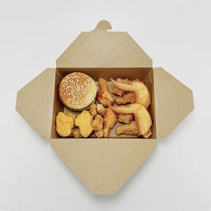Wholesale Eco-Friendly Disposable Customized Takeaway Sushi Fried Chicken Chip Burger Snack Meal Food Grade Packaging Kraft Cardboard Envelope Paper Food Box