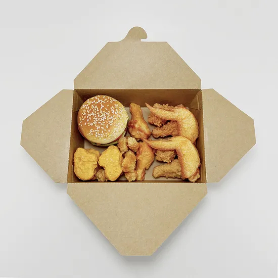 Wholesale Eco-Friendly Disposable Customized Takeaway Sushi Fried Chicken Chip Burger Snack Meal Food Grade Packaging Kraft Cardboard Envelope Paper Food Box