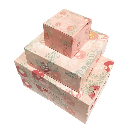 Factory Wholesale Custom Logo Luxury Takeaway Food Biodegradable Eco-Friendly Food Grade Sweet Pastry Dessert Cookies Donut Packaging Box